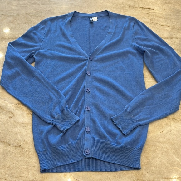 NEW H&M Divided | Schoolgirl Style‎ Varsity Cardigan | 100% Cotton | Blue | XS - Picture 3 of 8